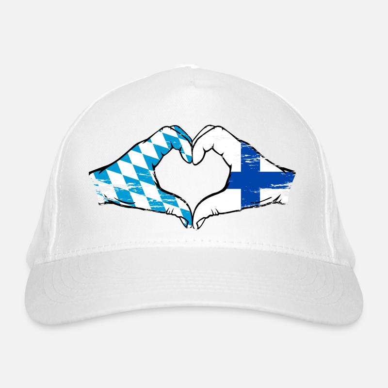 Bavière, Finlande, drapeau, aiguilles, forme de coeur utilisé Casquette classique bio