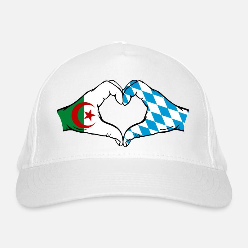 Algérie Bavière Drapeau Mains Coeur Forme Casquette classique bio