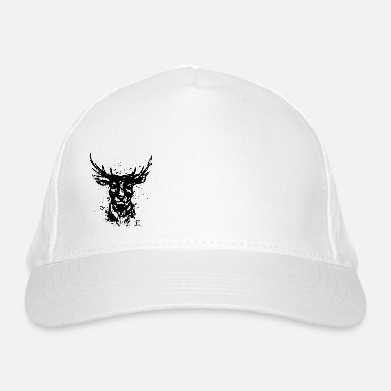 Hirsch NR.2 - Bio-Baseballkappe - Weiß