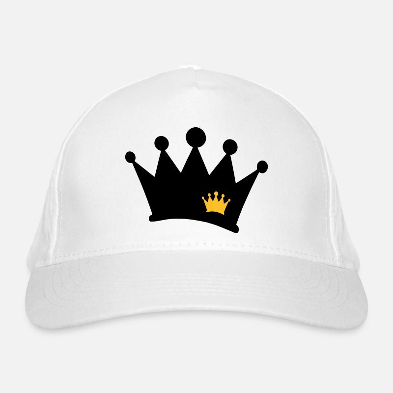crown symbol - Organic Baseball Cap - white