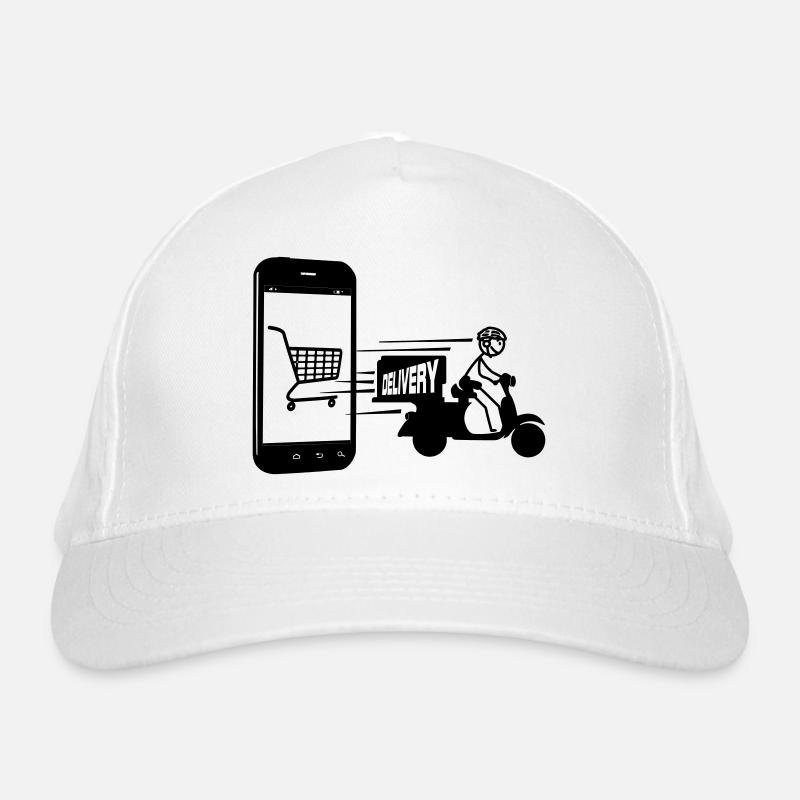 Online-Shopping und Lieferroller Bio-Baseballkappe