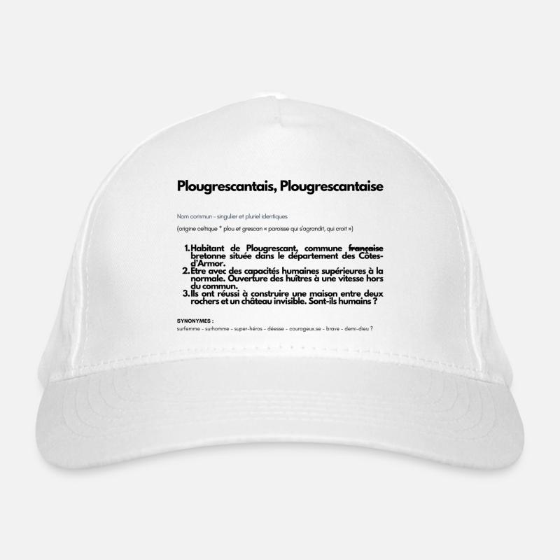 Définition Plougrescant - Plougrescantais - Casquette classique bio - blanc