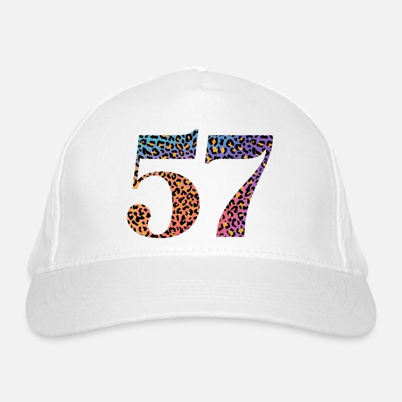 57th Birthday Leopard Organic Baseball Cap