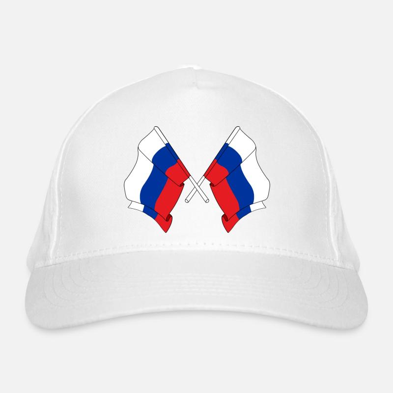 Deux drapeaux Russie Casquette classique bio
