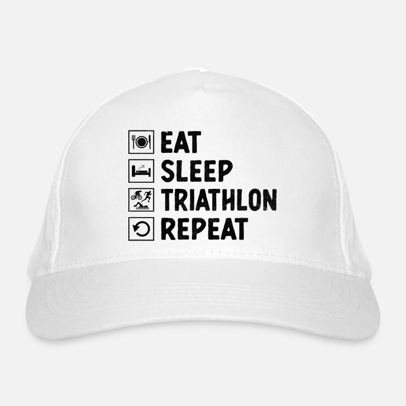 Manger Dormir Triathlon Répéter Nager Vélo Courir Triathlet Casquette classique bio