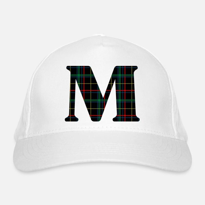Monogramm m Schottischer Tartan Bio-Baseballkappe