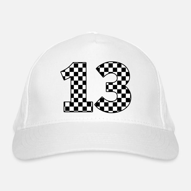 Number 13 plaid Organic Baseball Cap