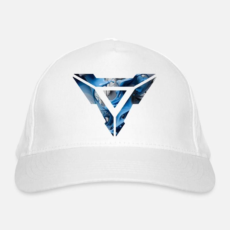Abstract Blue Fluid Triangular Design Organic Baseball Cap