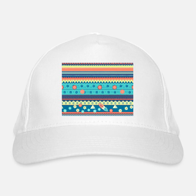 Motif d’hiver boho coloré Casquette classique bio