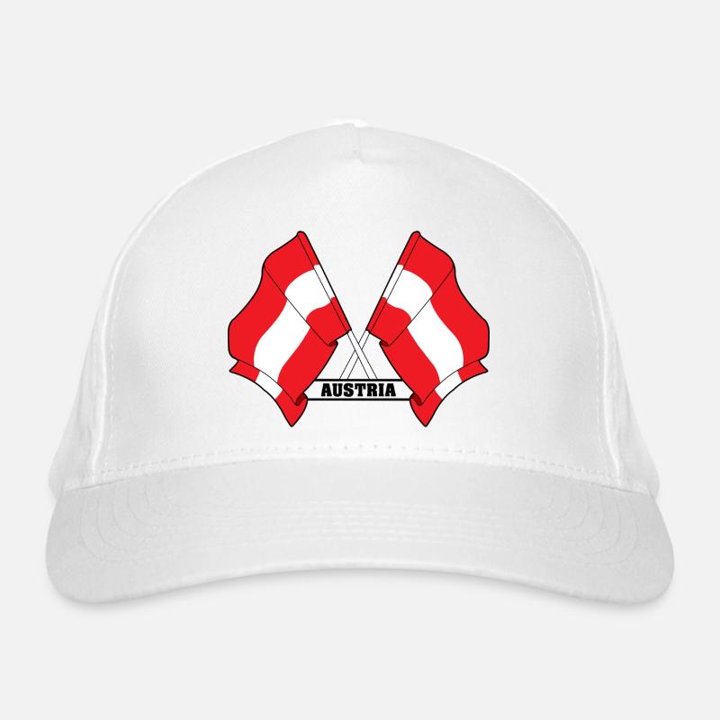 Austria Crossed Flags Organic Baseball Cap