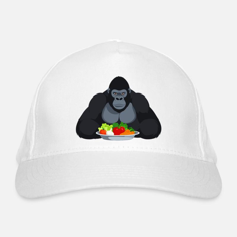 Gorille cool avec motif de singe en assiette de légumes Casquette classique bio