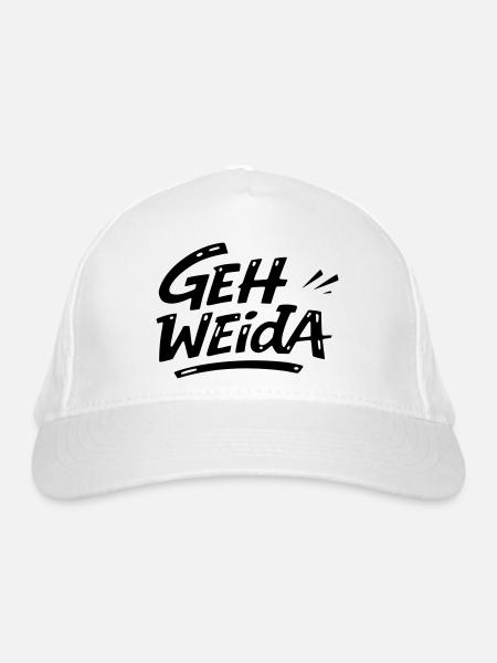 Geh weida - Bio-Baseballkappe - Weiß