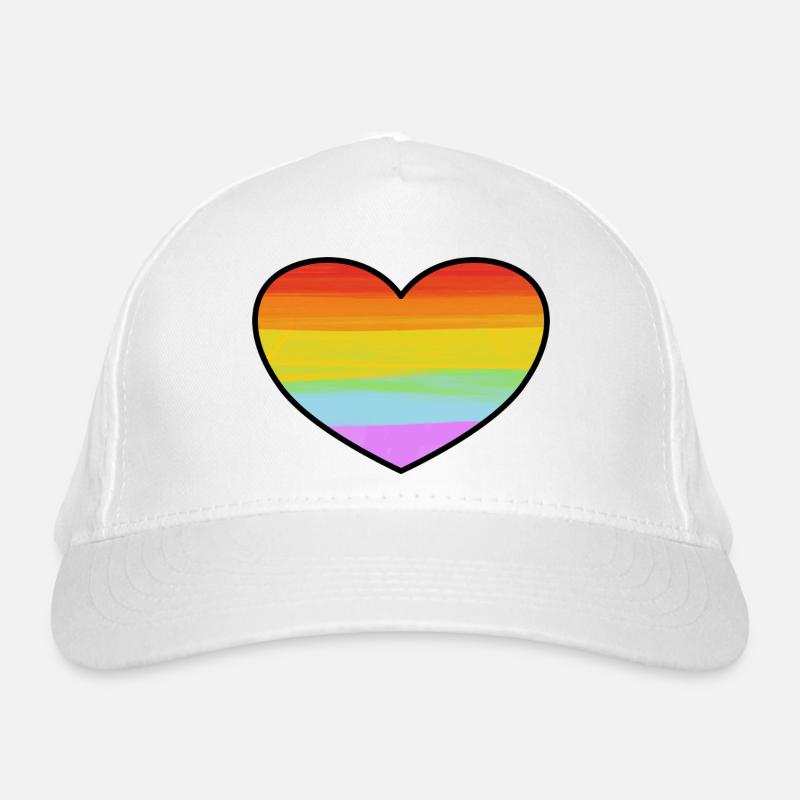 Rainbow Pride Heart Organic Baseball Cap