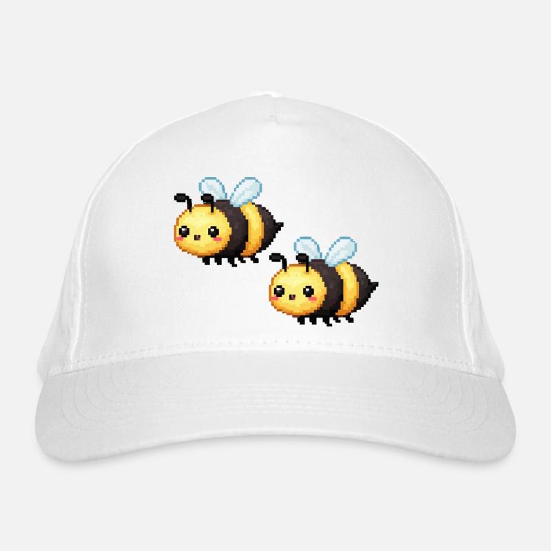 Pixel Bees Duo Organic Baseball Cap