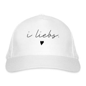 i liebs schriftzug - Bio-Baseballkappe - Weiß - Vorne
