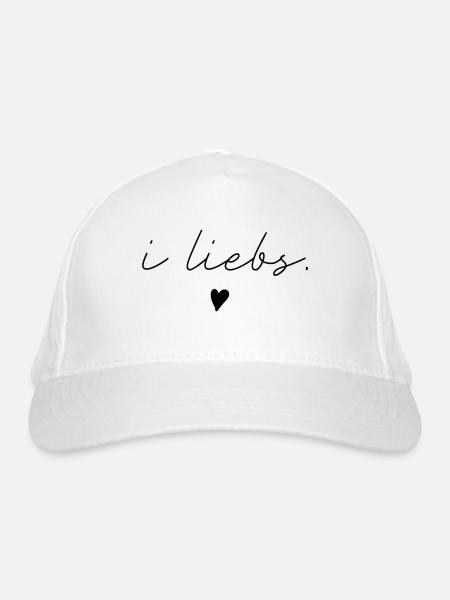 i liebs schriftzug - Bio-Baseballkappe - Weiß - Vorne