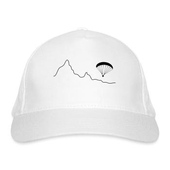 Paraglider über Bergkulisse - Bio-Baseballkappe - Weiß - Vorne