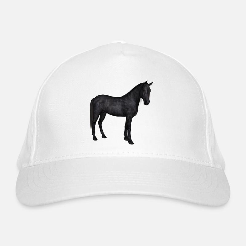Elegant Gray Arabian on Dark Foundation Organic Baseball Cap