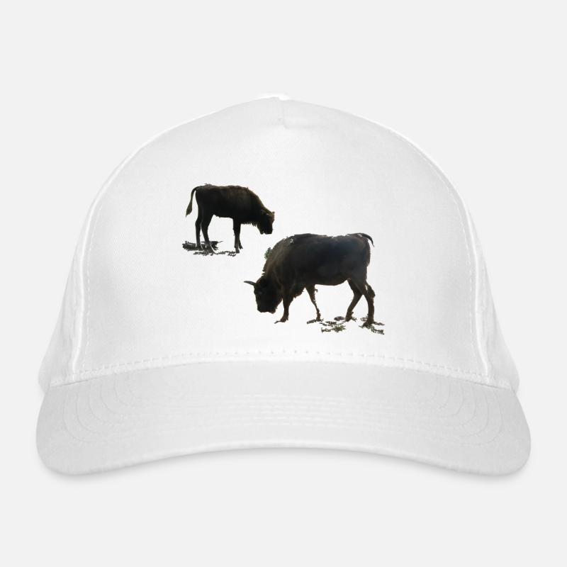Wisent mit Jungtier Bio-Baseballkappe