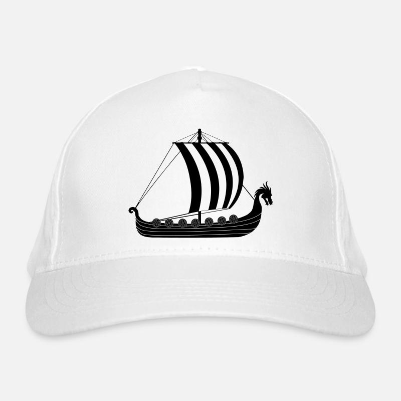 Viking dragon ship Organic Baseball Cap