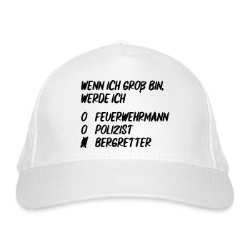 Wenn ich groß bin, werde ich Bergretter - Bio-Baseballkappe - Weiß - Vorne