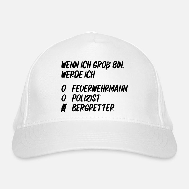 Wenn ich groß bin, werde ich Bergretter Bio-Baseballkappe