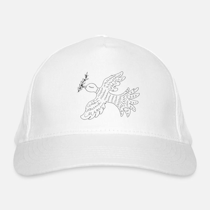 Taube mit Zweigen Bio-Baseballkappe