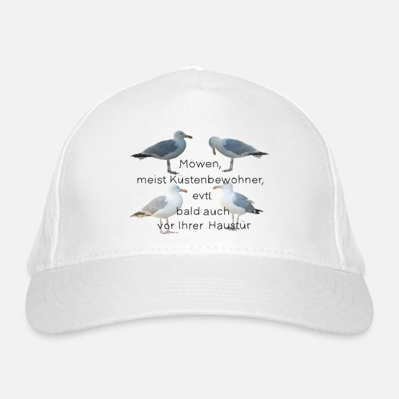 Möwen mit Spruch Bio-Baseballkappe