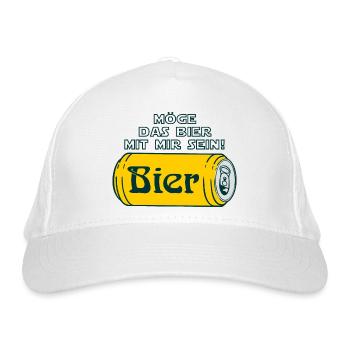 möge das Bier mit mir sein - Bio-Baseballkappe - Weiß - Vorne