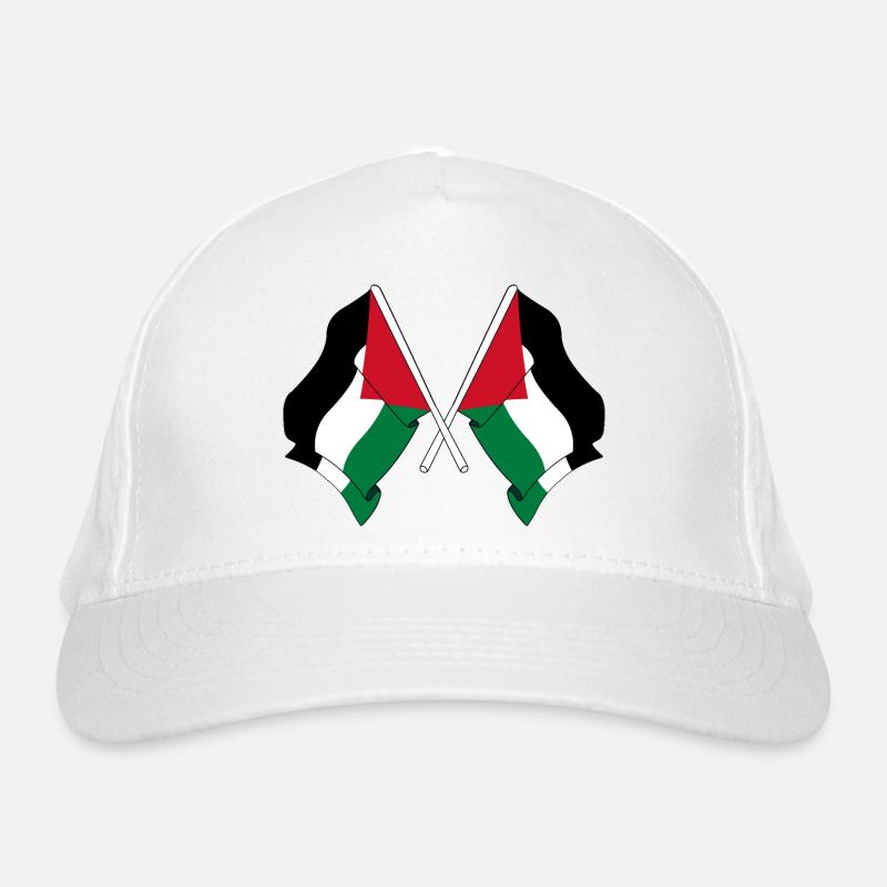 Two Palestinian flags crossed Organic Baseball Cap