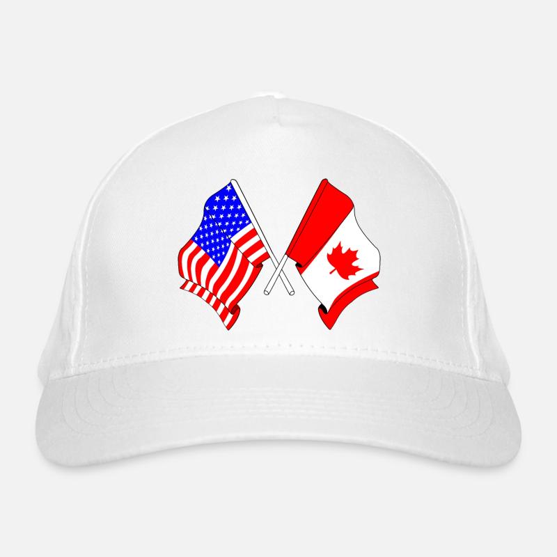 Flag USA and flag Canada Organic Baseball Cap