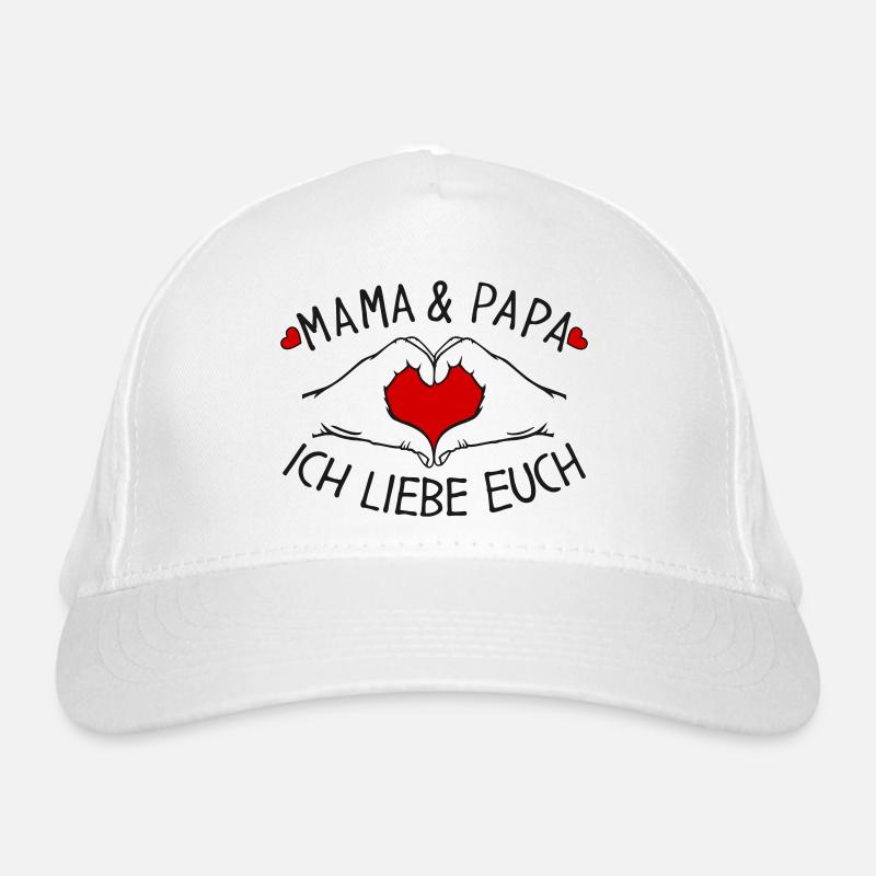 Mama und Papa ich liebe Euch Bio-Baseballkappe