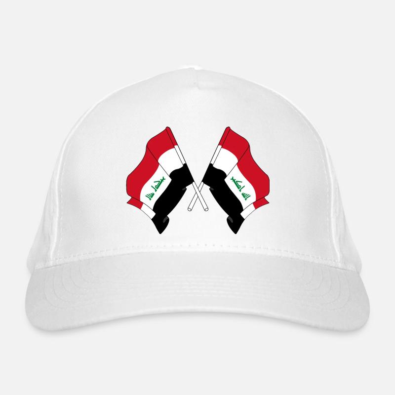 Zwei gekreuzte Flaggen des Irak Bio-Baseballkappe