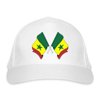 Deux drapeaux croisés du Sénégal - Casquette classique bio - blanc - Devant