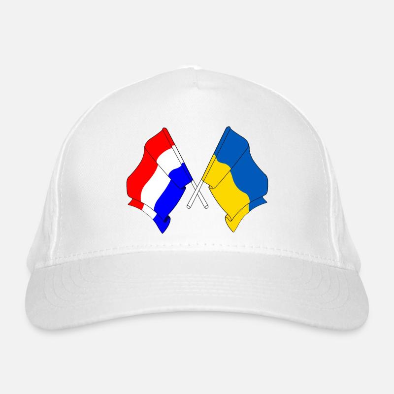 Drapeau des Pays-Bas et drapeau de l’Ukraine Casquette classique bio