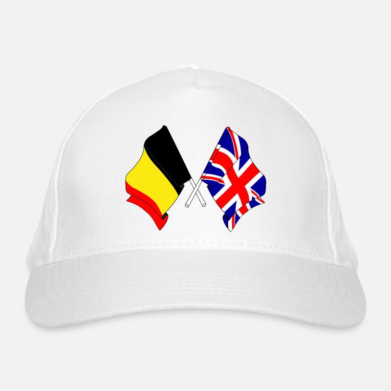 Drapeau de la Belgique, drapeau de l’Angleterre Casquette classique bio