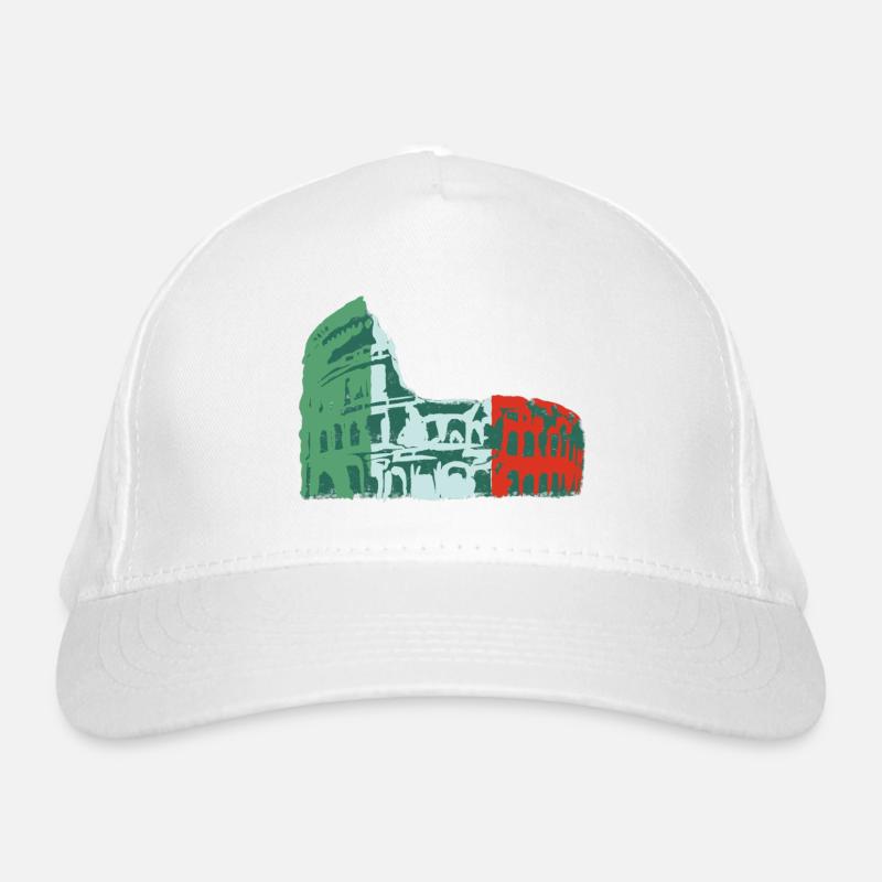 🍝 Italie Colisée Vert Rouge Blanc Drapeau Casquette classique bio