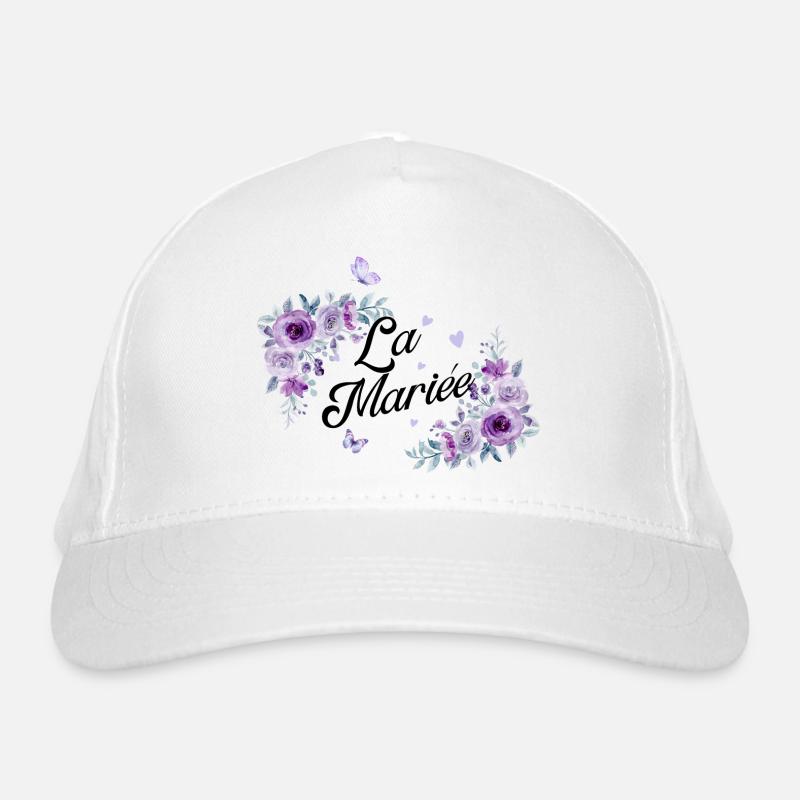 Die lila Blumenbraut Bio-Baseballkappe