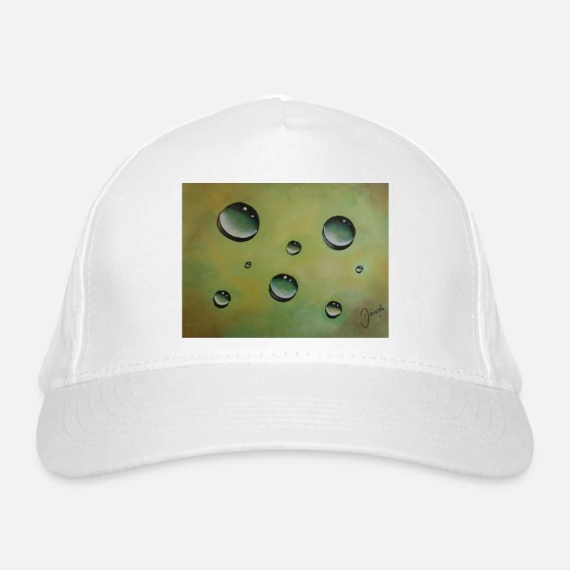 Abstrakte Wassertröpfchen auf Grüngelb Bio-Baseballkappe