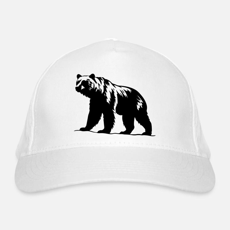 Bär Silhouette Vektor Kunst Bio-Baseballkappe