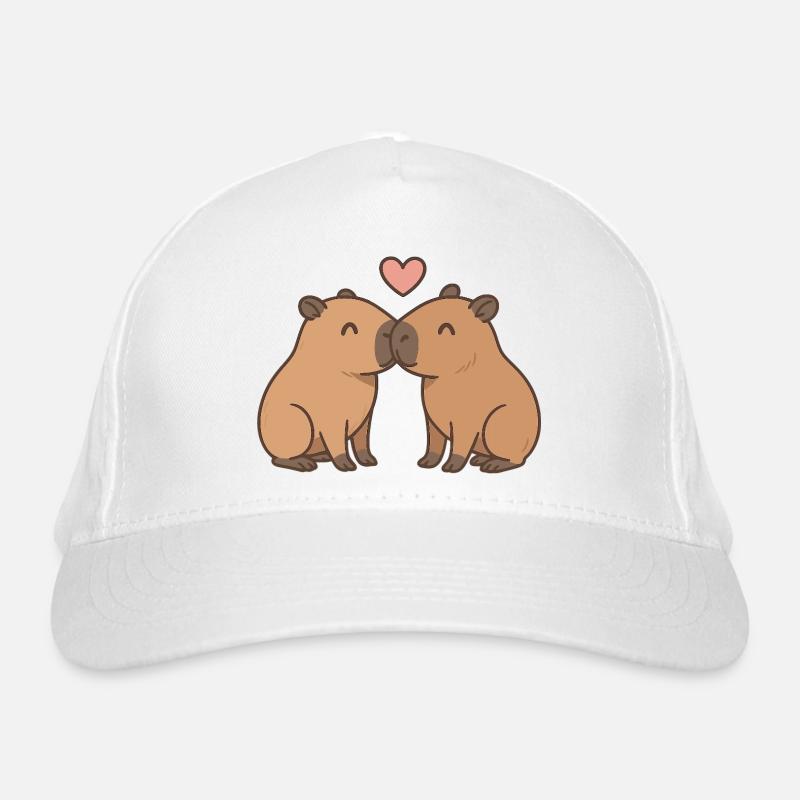 Capybaras embrassants – Motif de la Saint-Valentin Casquette classique bio
