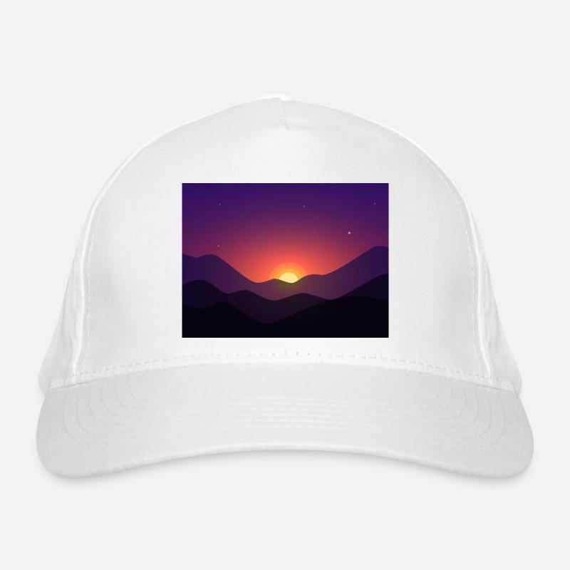 Sunset mountain in gradient Organic Baseball Cap