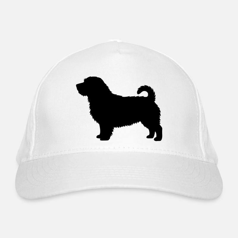 Silhouette du Norfolk Terrier - Casquette classique bio - blanc