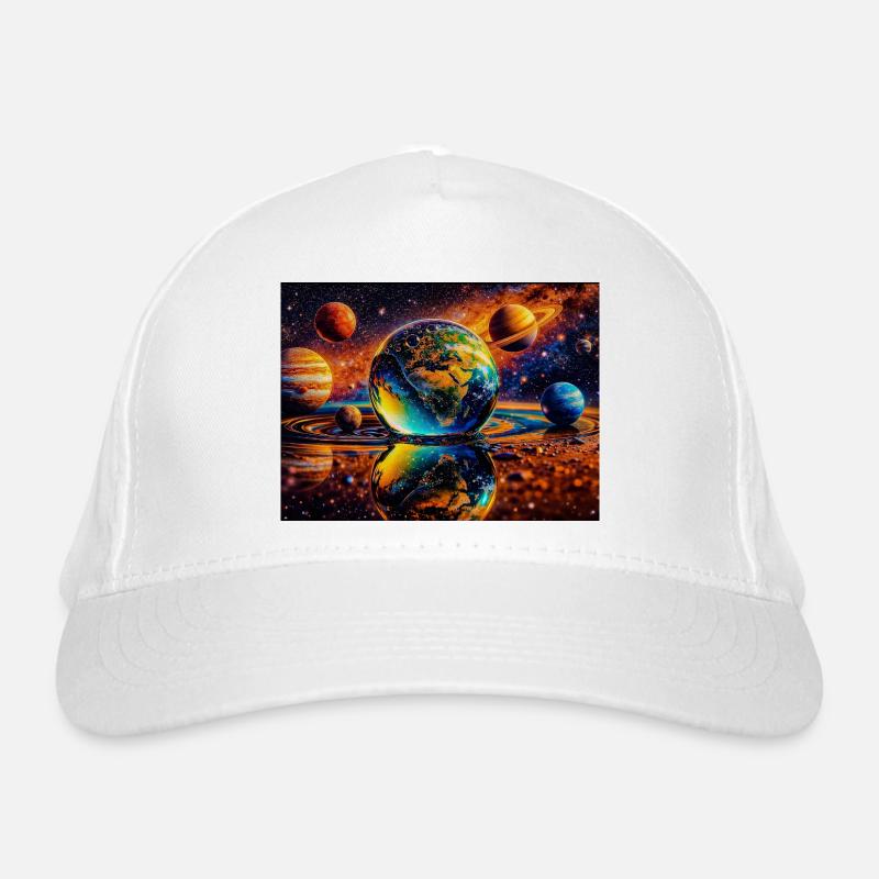 Earth in Space Mirror Organic Baseball Cap