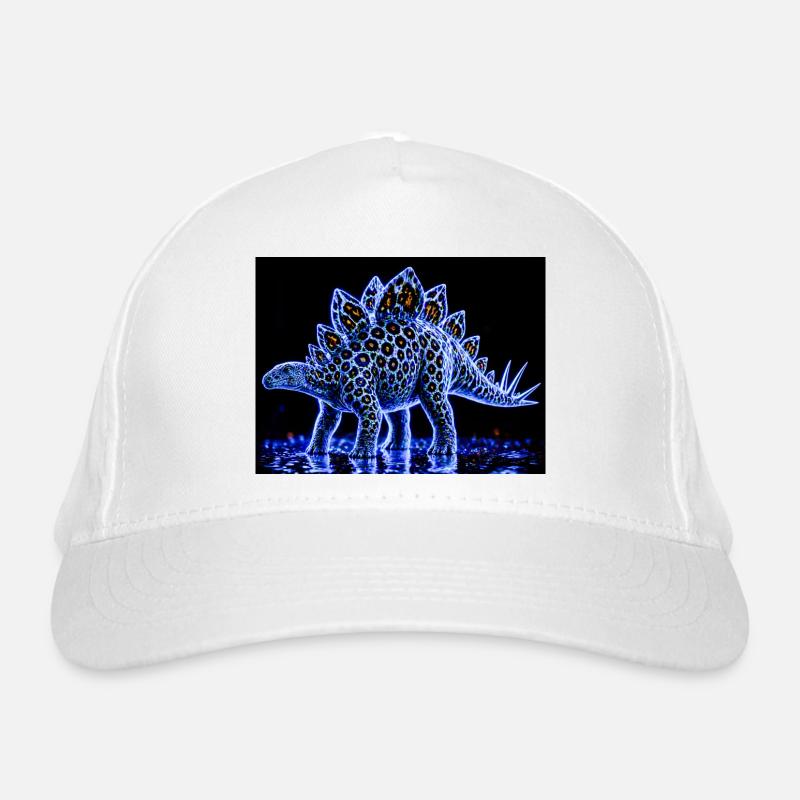 Neon Stegosaurus Glow Pattern Organic Baseball Cap