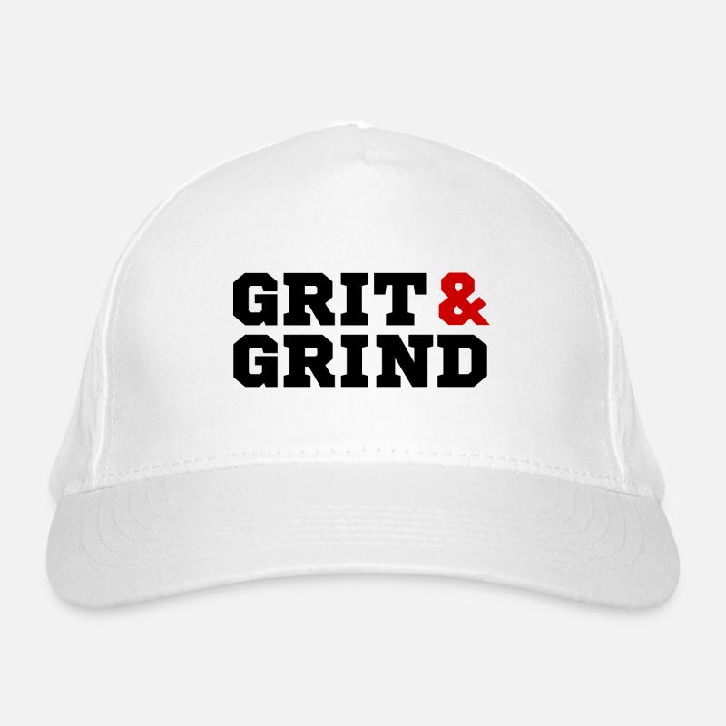 Grit and Grind (black/red) Organic Baseball Cap