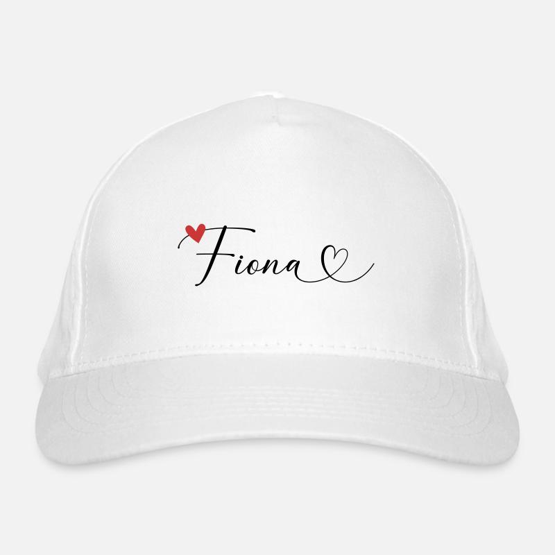 Fiona Last name First name Calligraphy heart Organic Baseball Cap