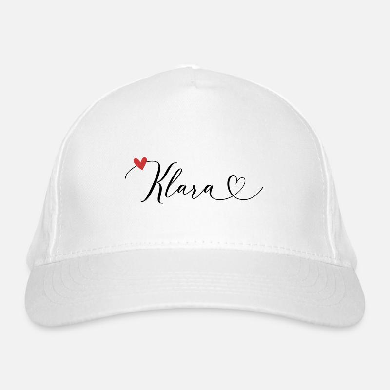 Klara Nom Prénom Calligraphie Coeur Casquette classique bio