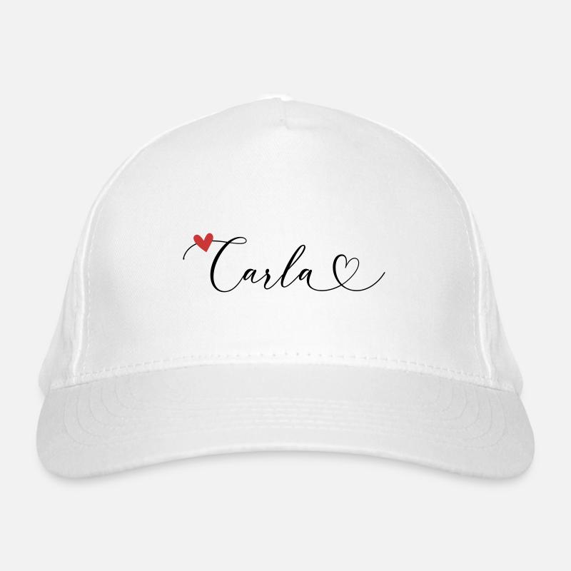 Carla Nom Prénom Calligraphie Coeur Casquette classique bio