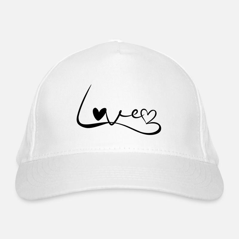 Love Schrift Bio-Baseballkappe